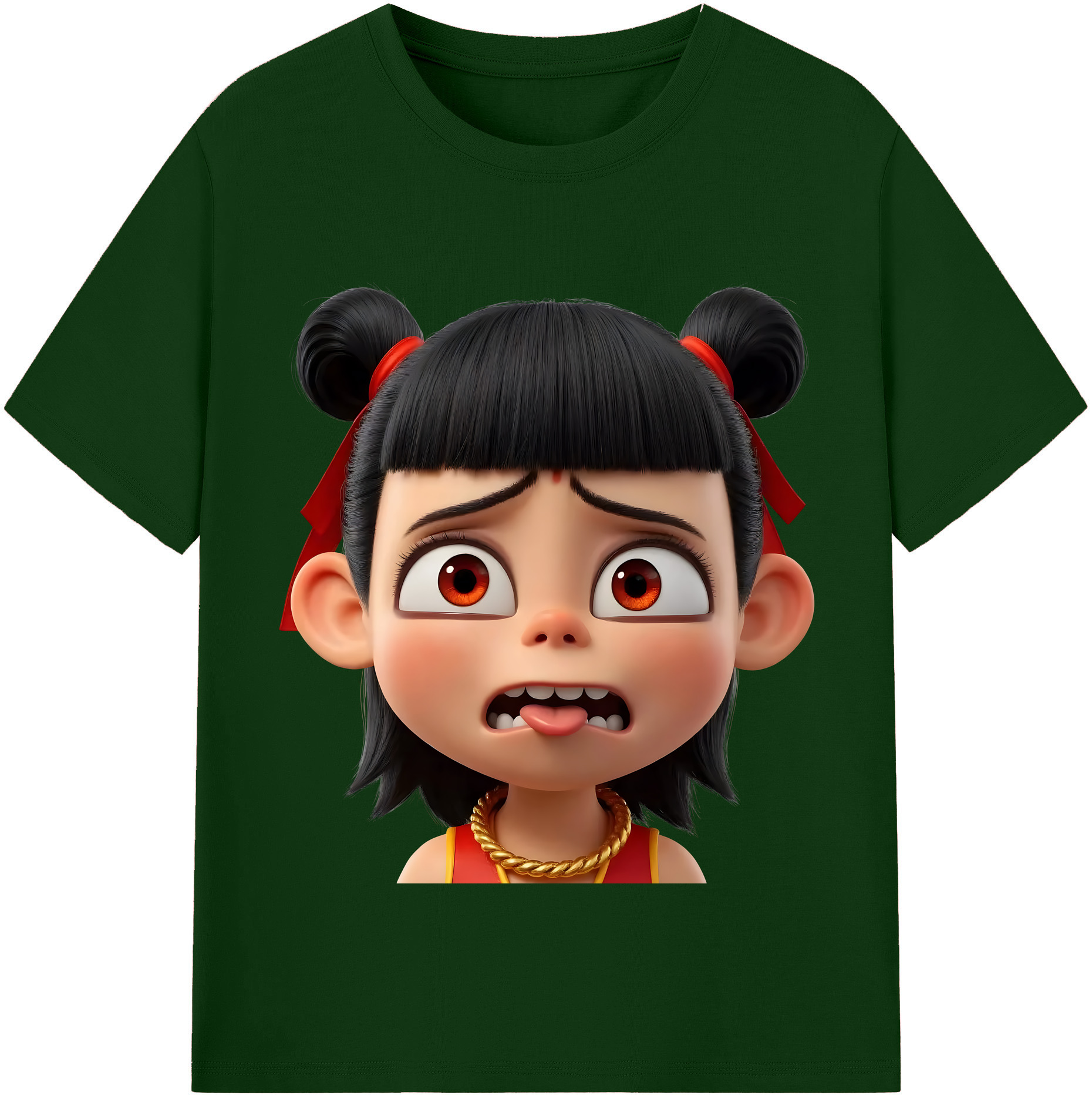 （画像用） Ne Zha 2 ナタ 魔童の大暴れ 綿100％半袖Tシャツ（フロントプリント）